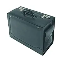 alassio pilotenkoffer ancona, aktenkoffer aus echtem leder, handgepäck dokumentenkoffer mit hängeregister bagage cabine, 45 cm, 32 liters, noir (schwarz)