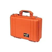 peli 1500 valise étanche pour dslr, slr, objectifs, caméra et drones, ip67 étanche, capacité de19l, fabriqué en allemagne, sans mousse, couleur: orange