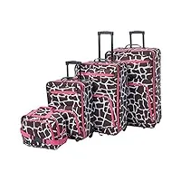 rockland, set de bagages mixte adulte, f105-pinkgiraff