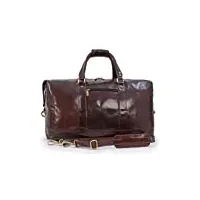 ashwood - cuir véritable - sac de voyage/sport/duffel/bagages cabine - 2070 - marron cognac