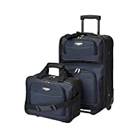 travel select amsterdam lot de 2 valises extensibles à roulettes bleu marine, bleu marine, taille unique, bagage vertical extensible amsterdam