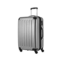 hauptstadtkoffer - alex - bagage rigide valise moyenne, trolley avec 4 roues multidirectionnelles, 65 cm, 74 litres, argent