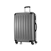 hauptstadtkoffer - alex - bagage rigide valise grande taille, trolley avec 4 roues multidirectionnelles, 75 cm, 119 litres, argent