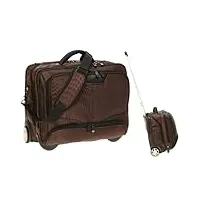dermata sac pour ordinateur portable notebookt rolley 17 "valise de pilote trolley [ordinateur portable 41 x 29 cm max.] avec bandoulière/marron