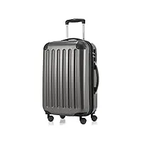 hauptstadtkoffer alex - bagage à main, 55 x 35 x 20 cm, 4 rouleaux, 42 litres, valise de voyage, étui rigide, valise à roulettes, valise à bagages cabine, extensible, titane