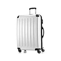 hauptstadtkoffer - alex - bagage rigide valise grande taille, trolley avec 4 roues multidirectionnelles, 75 cm, 119 litres, blanc
