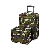 rockland ensemble de valises droites souples tendance, camouflage, 2-piece set (14/19), sac à dos enfant