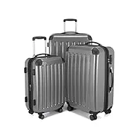 hauptstadtkoffer - alex - ensemble de 3 valises rigides argenté brillant, tsa, (s, m & l), 235 litres