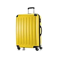 hauptstadtkoffer - alex - bagage rigide valise grande taille, trolley avec 4 roues multidirectionnelles, 75 cm, 119 litres, extensible,jaune