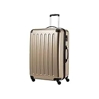 hauptstadtkoffer - alex - bagage rigide valise grande taille, trolley avec 4 roues multidirectionnelles, 75 cm, 119 litres, champagne