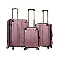 rockland london valise rigide à roulettes pivotantes, rose, 3-piece set (20/24/28), london hardside valise à roulettes pivotantes