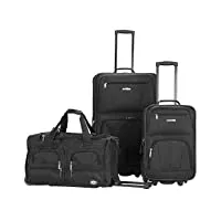 rockland ensemble de 3 valises transparentes, ensemble de 3 valises, noir, taille unique, vara softside lot de 3 valises verticales