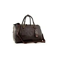 ashwood - cuir vintage texture - grand sac de voyage/sport/duffel/bagages cabine - harry - marron foncé