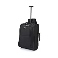 5 cities bagages à main trolley sac à épaule valise, 55 cm, 42 litres, noir