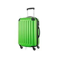 hauptstadtkoffer - spree - bagages cabine à main, valise rigide, trolley, abs, tsa, extra léger, extensible, 4 roues, 55 cm, 42 l, vert pomme