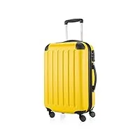 hauptstadtkoffer - spree - bagages cabine à main, valise rigide, trolley, abs, tsa, extra léger, extensible, 4 roues, 55 cm, 42 l, jaune
