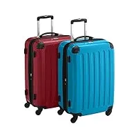 valise principale, rouge/bleu cyan, kofferset 65 cm, set de valises