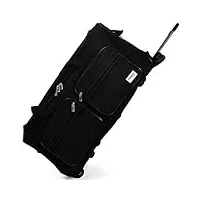 monzana sac de voyage 85l noir à roulettes trolley sac de sport poignée télescopique 2 roues verrouillable transport