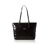 the bridge ladies' handbag, shopper story donna sac cabas en cuir de vachette lisse femme, noir 30 30, 32x27x10 cm (b x h x t)