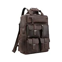 polare pour homme fabriqué à la main en cuir véritable vintage sac à dos pour ordinateur portable sac bandoulière sac de voyage grand marron - marron foncé