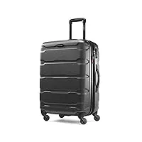samsonite omni pc valise rigide extensible avec roulettes pivotantes, noir, checked-medium 24-inch, omni pc valise rigide extensible avec roulettes pivotantes