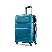samsonite omni pc valise rigide extensible avec roulettes pivotantes, bleu caraïbes, checked-medium 24-inch, omni pc valise rigide extensible avec roulettes pivotantes