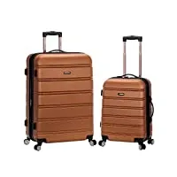 rockland melbourne valise rigide à roulettes extensibles, marron, taille unique, melbourne valise rigide à roulettes extensibles