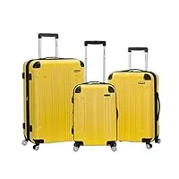 rockland valise rigide à roulettes pivotantes london, jaune, taille unique, valise rigide à roulettes pivotantes london