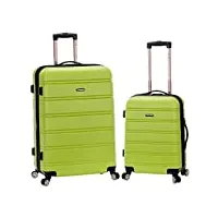rockland melbourne valise rigide extensible à roulettes pivotantes, citron vert (vert) - f225-lime