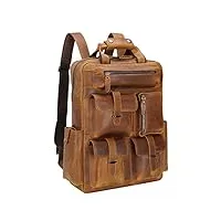polare pour homme fabriqué à la main en cuir véritable vintage sac à dos pour ordinateur portable sac bandoulière sac de voyage grand marron - marron clair