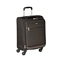 amazon basics valise souple à roulettes pivotantes, 53 cm, bagage à main/taille cabine, compartiment pour linge ,noir