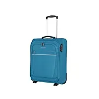 travelite valise à main à 2 roulettes avec serrure, conforme aux normes iata pour les bagages à main, série cabin : trolley compact à parois souples, 52 cm, 39 litres, bleu pétrole (turquoise)