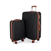 hauptstadtkoffer - wannsee - set de 2 valise bagages rigide, (s, l), tsa, noir