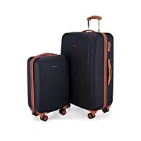 hauptstadtkoffer - wannsee - set de 2 valise bagages rigide, (s, l), tsa, bleu foncé