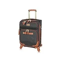 steve madden designer luggage collection – valise extensible légère et souple pour homme et femme – sac de transport durable de 50,8 cm avec 4 roulettes pivotantes, noir mondial, 51 cm