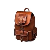 jaald sac à dos vintage en cuir pour ordinateur portable marron mochila indiana jones