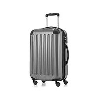 hauptstadtkoffer - alex - bagage à main cabine, trolley rigide extensible, tsa, 55 cm, 42 litres, argent