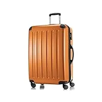 hauptstadtkoffer - alex - bagage rigide extensible, valise grande taille, trolley avec 4 roues multidirectionnelles, tsa, 75 cm, 119 litres, orange