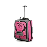 minimax valise à roulettes pour enfant avec poche avant pour jouets, poupées, ours en peluche rose taille s