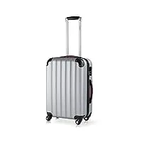 valise rigide l argent 4 roues 360° bagage poignée télescopique plastique abs cadenas à combinaison malle voyage