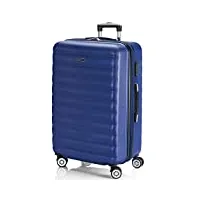 itaca - valise grande taille. grande valise rigide 4 roulettes - valise grande taille xxl ultra légère - valise de voyage. combinaison verrouillage 71270, bleu