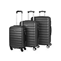 itaca - valises. lot de valise rigides 4 roulettes - valise grande taille, valise soute avion, bagages pour voyages.ensemble valise voyage. verrouillage à combinaison 71200, anthracite