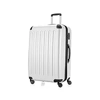hauptstadtkoffer - spree - valise plus grande de soute, trolley rigide abs, tsa, extensible, extra léger, 4 roues, 75 cm, 119 l, blanc