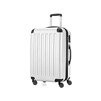 hauptstadtkoffer - spree - valise de taille moyenne, bagage de soute rigide abs, tsa, extensible, extra léger, 4 roues, 65 cm, 74 l, blanc