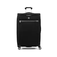 travelpro platinum elite softside bagage enregistré extensible, grande valise à roulettes à 8 roues, serrure tsa, homme et femme, noir ombre, grand modèle à carreaux 74 cm