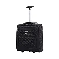 aerolite valise convient pour easyjet 45x36x20cm, bagage cabine sous le siège, bagage à main légère à 2 roulettes garantie de 5 ans, 42x35x20cm, 28l, noir