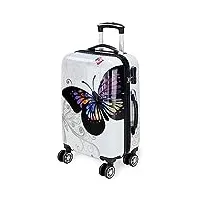 deuba monzana® valise de voyage butterfly taille m valise rigide trolley valise abs revêtement pc avec cadenas à combinaison