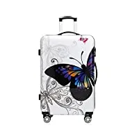 monzana® valise de voyage butterfly taille xl valise rigide trolley valise abs revêtement pc avec cadenas à combinaison