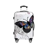 monzana® valise de voyage butterfly taille l valise rigide trolley valise abs revêtement pc avec cadenas à combinaison