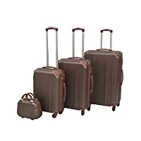 vidaxl ensemble de valises à roulettes 4 pièces café bagage voyage vacances